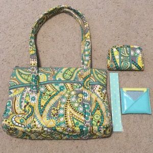 Vera Bradley Shoulder Bag in Lemon Parfait Bundle
